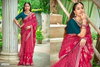 Ganga 118 By 5d Designer Shimmer Chiffon Printed Saree Suppliers In India